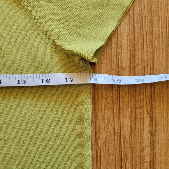 Talbots Shirt Womens Large Chartreuse Green Short Sleeve Knit Basic Everyday Top - Picture 6 of 8